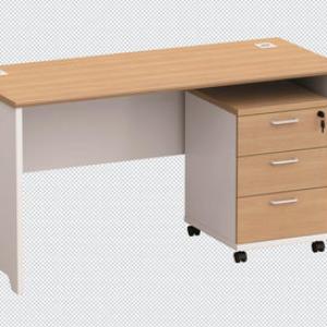 VL FD-12302 - Office table Beige+White 1.2m w/ Pedestal